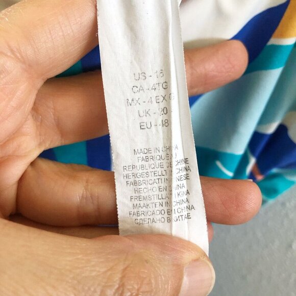 LA BLANCA Tropical Print One-Piece Swimsuit Size 16 - Picture 7 of 9